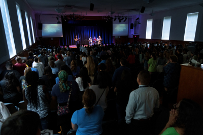 Weekly chapel in our auditorium