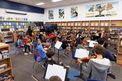 Orchestra rehearsing