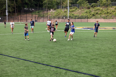 Playing on our turf field