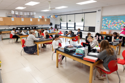 Middle school science class
